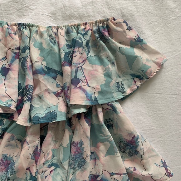 Ruffled jumpsuit in blue, pink and purple - Picture 3 of 5